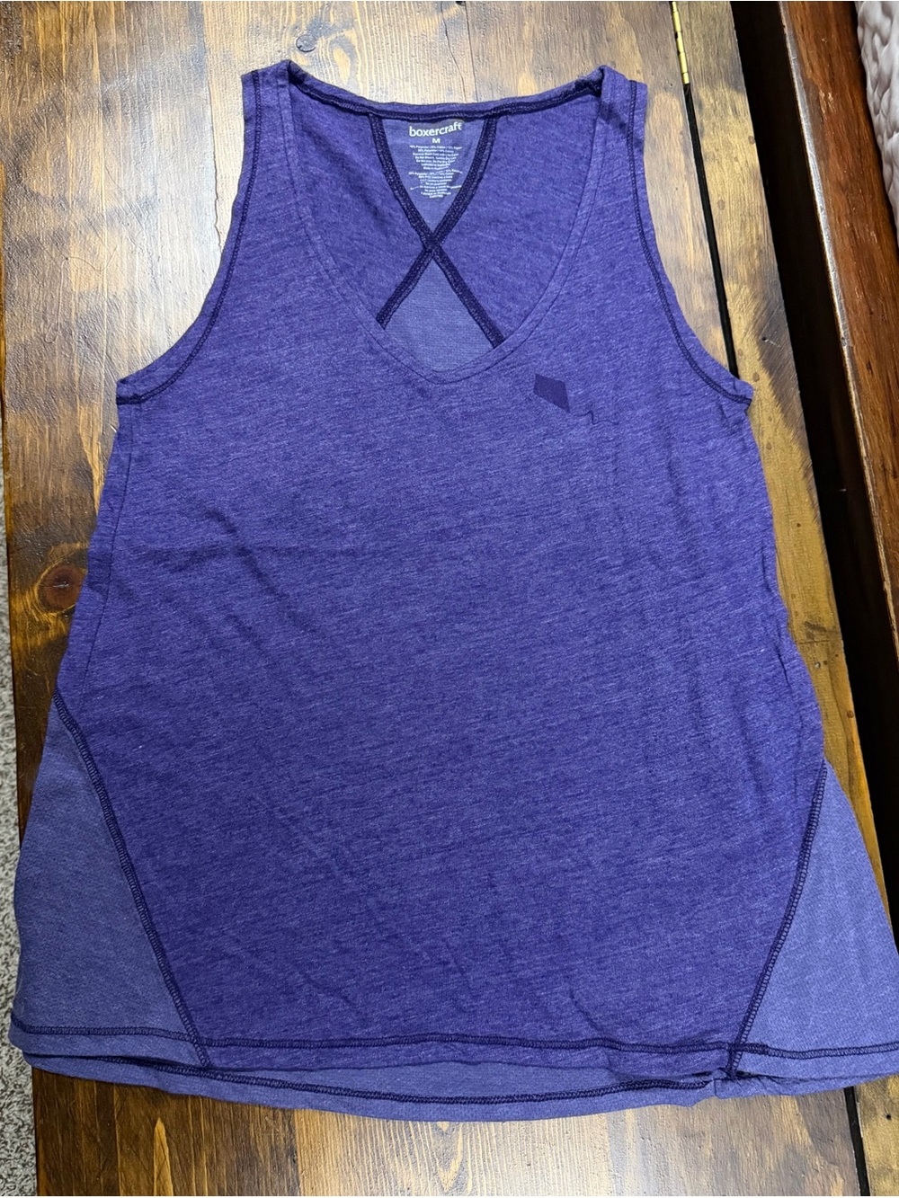 Boxercraft Purple V‑Neck Racerback Performance Tank